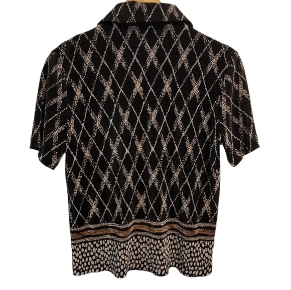 JESSICA Button-Up Patterned Blouse (Large) - Picture 3 of 5